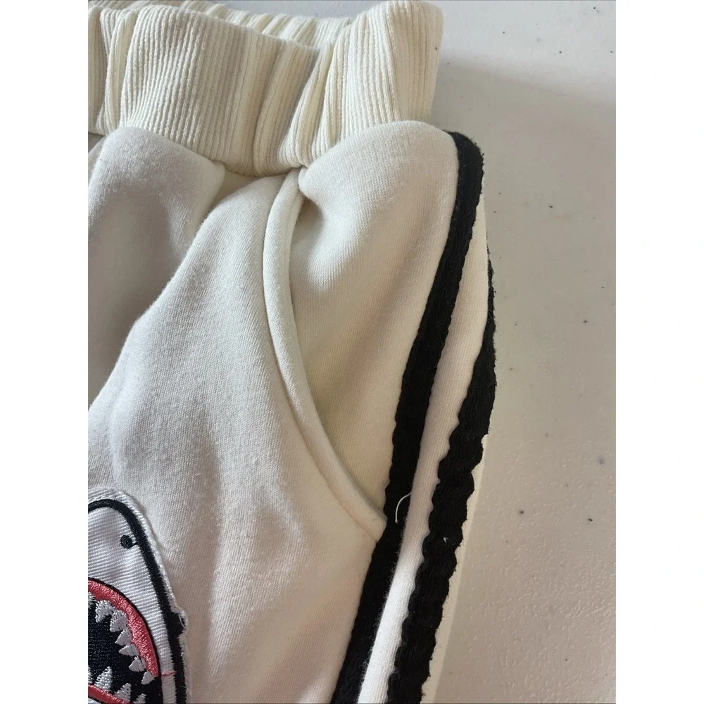 Lola And The Boys Sz 14 Ivory Striped Jaws Rocket Jogger Pants Fleece Casual‎